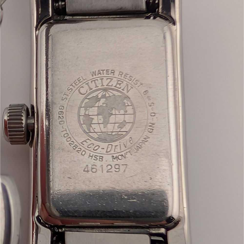 Citizen Eco-Drive G620-T002820 Petite Palodoro Swarovski Crystal Tank Watch Blue - Picture 4 of 10